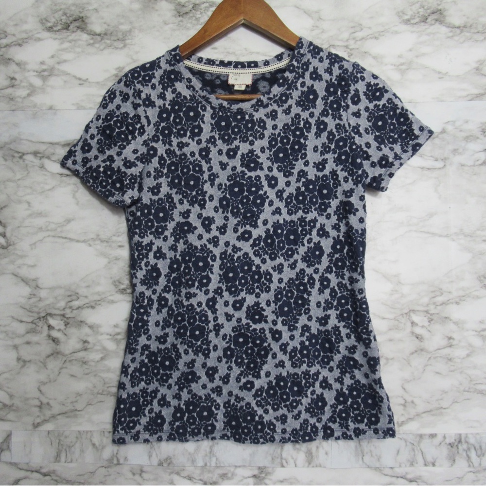 Anthropologie Postmark Blue Floral Tee Size XS